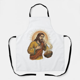 Jesus würgt an trockenem Tortilla-Chip-Krümel Esse Schürze