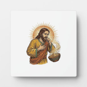Jesus würgt trockenen Tortilla-Chip-Krümel Food Hu Fotoplatte