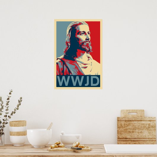 Jesus WWJD Poster (Küche)