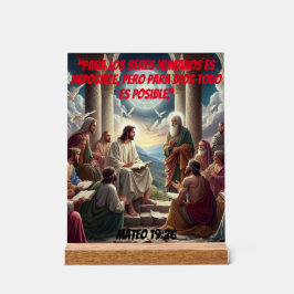 Jesús y los Discípulos: Mateo 19:26 Acrylschild