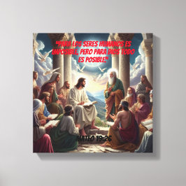 Jesús y los Discípulos: Mateo 19:26 Leinwanddruck