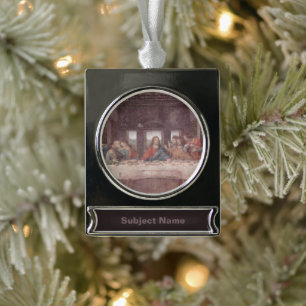 Jesus "Yeshua" Das letzte Abendmahl, Leonardo da V Banner-Ornament Silber