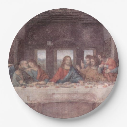 Jesus "Yeshua" Das letzte Abendmahl, Leonardo da V Pappteller (Vorderseite)