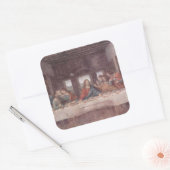 Jesus "Yeshua" Das letzte Abendmahl, Leonardo da V Quadratischer Aufkleber (Umschlag)