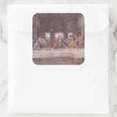 Jesus "Yeshua" Das letzte Abendmahl, Leonardo da V Quadratischer Aufkleber (Tasche)