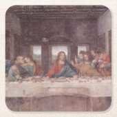 Jesus "Yeshua" Das letzte Abendmahl, Leonardo da V Rechteckiger Pappuntersetzer (Vorderseite)