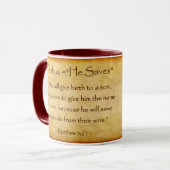 JESUS YESHUA Hebrew Name Tasse (Vorderseite Links)