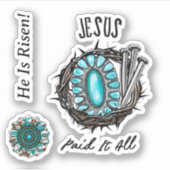 Jesus zahlte es alle 3 Nail Thorn Aufkleber (Vorderseite)