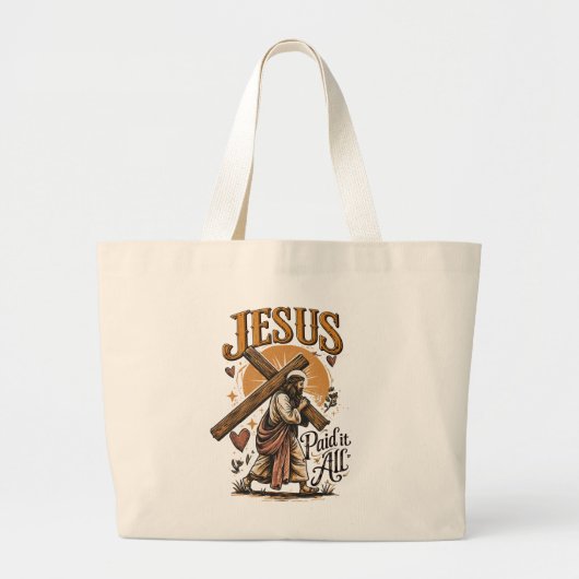 Jesus zahlte es alles jumbo stoffbeutel (Vorne)