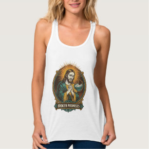 Jesus zerbrochener Chip steckt in Dip-Schale Party Tank Top