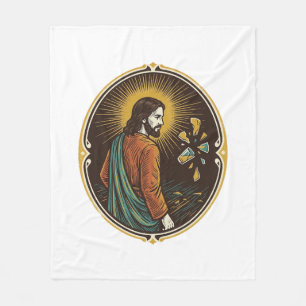 Jesus zerbrochener Glas Tanzboden Party Gefahr Clu Fleecedecke