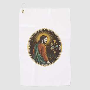 Jesus zerbrochener Glas Tanzboden Party Gefahr Clu Golfhandtuch