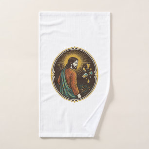 Jesus zerbrochener Glas Tanzboden Party Gefahr Clu Handtuch