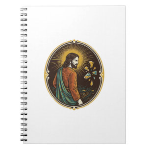 Jesus zerbrochener Glas Tanzboden Party Gefahr Clu Notizblock