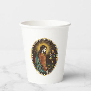Jesus zerbrochener Glas Tanzboden Party Gefahr Clu Pappbecher