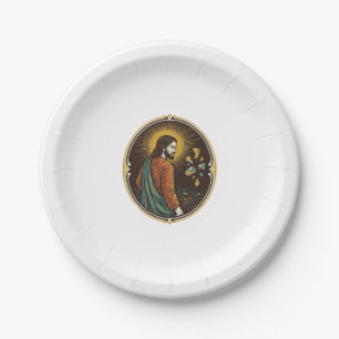 Jesus zerbrochener Glas Tanzboden Party Gefahr Clu Pappteller