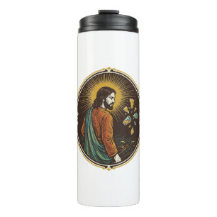 Jesus zerbrochener Glas Tanzboden Party Gefahr Clu Thermosbecher
