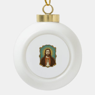 Jesus zerbrochener Weinkorken steckt in Flasche So Keramik Kugel-Ornament