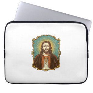 Jesus zerbrochener Weinkorken steckt in Flasche So Laptopschutzhülle