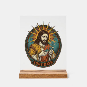 Jesus zerdrückte USB-Stick Datenverlust Humor_1 Acrylschild
