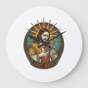 Jesus zerdrückte USB-Stick Datenverlust Humor_1 Große Wanduhr