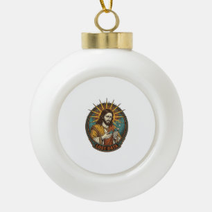 Jesus zerquetschte USB-Stick Datenverlust Humor_1 Keramik Kugel-Ornament