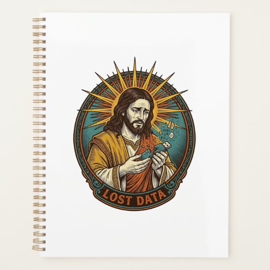 Jesus zerquetschte USB-Stick Datenverlust Humor_1 Planer (Vorderseite)