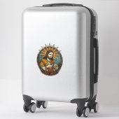 Jesus zerquetschte USB-Stick verlorene Daten Humor Aufkleber (Koffer)