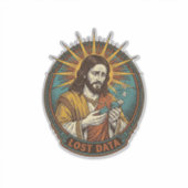 Jesus zerquetschte USB-Stick verlorene Daten Humor Aufkleber (Vorderseite)