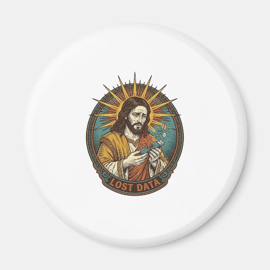 Jesus zerquetschte USB-Stick verlorene Daten Humor Magnet (Vorne)