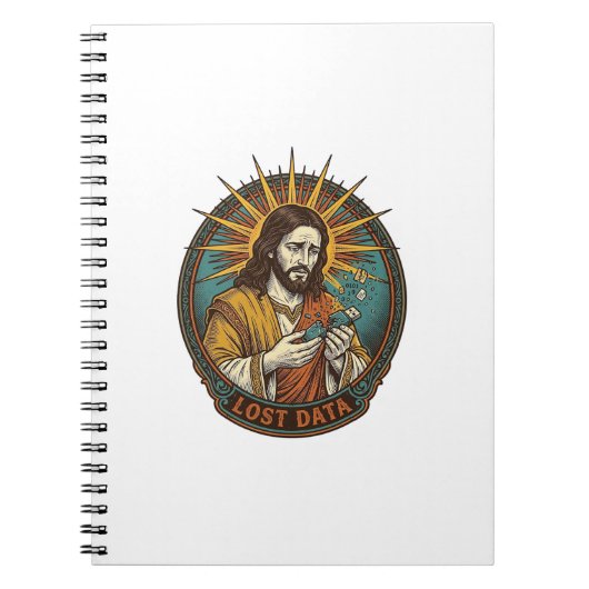 Jesus zerquetschte USB-Stick verlorene Daten Humor Notizblock (Vorderseite)