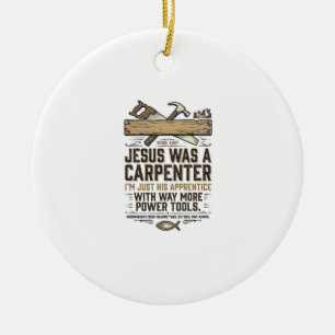 Jesus Zimmermann Holzarbeiter Lehrling Vintage T-S Keramik Ornament
