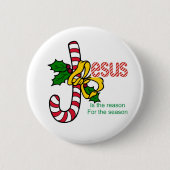 Jesus-Zuckerstange-Knopf Button (Vorderseite)