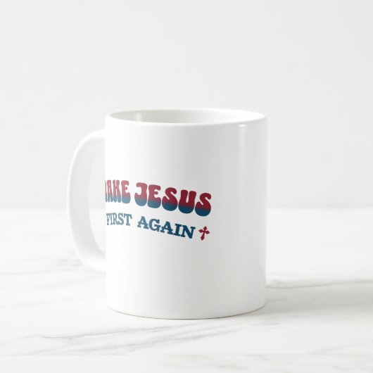 Jesus zum ersten Mal Christlicher Glaube Kaffeetasse (Vorderseite Links)