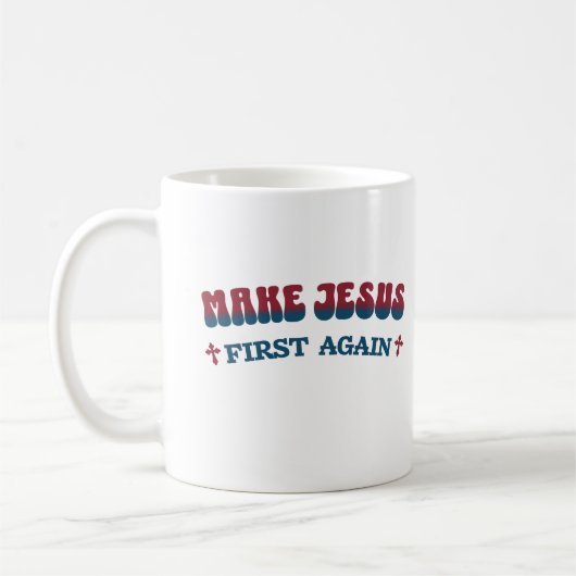 Jesus zum ersten Mal Christlicher Glaube Kaffeetasse (Links)