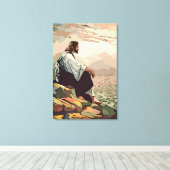 Jesus zum Gebet für Jerusalem Leinwanddruck (Insitu (Holzboden))