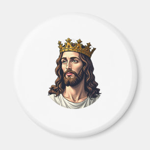 Jesus zum König gekrönte Vintage-Engraving-Faith-S Magnet
