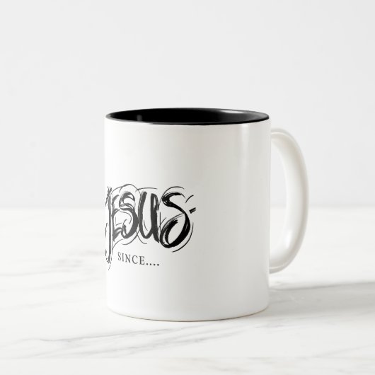 Jesus Zweifarbige Tasse (VorderseiteRechts)