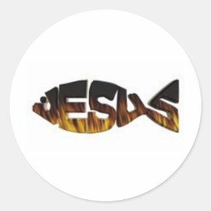 Jesusfirefish Runder Aufkleber