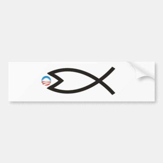 jesusfish isst Obama Autoaufkleber (Vorne)