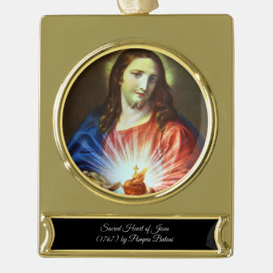 Jesusherz Banner-Ornament Gold