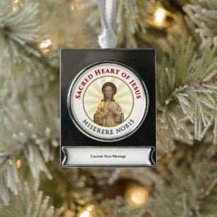 Jesusherz Banner-Ornament Silber