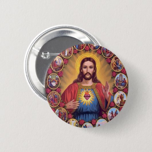 Jesusherz Button (Vorne & Hinten)