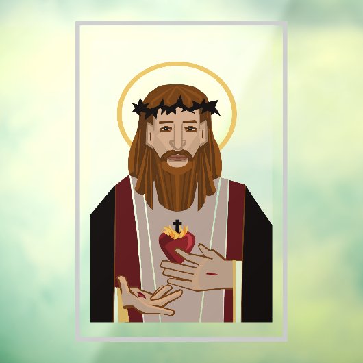 Jesusherz Fensteraufkleber (Blatt 3)