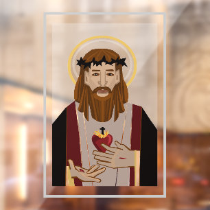 Jesusherz Fensteraufkleber
