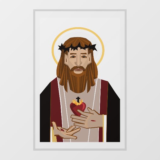 Jesusherz Fensteraufkleber (Blatt)