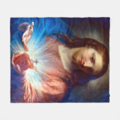 Jesusherz Fleecedecke (Vorderseite (Horizontal))