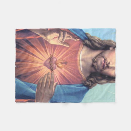 Jesusherz Fleecedecke (Vorderseite (Horizontal))