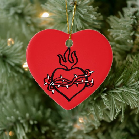 Jesusherz Keramik Ornament (Baum)