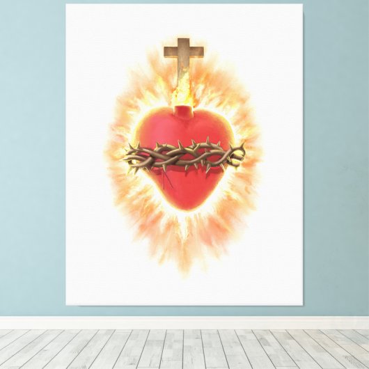 Jesusherz Leinwanddruck (Insitu (Holzboden))